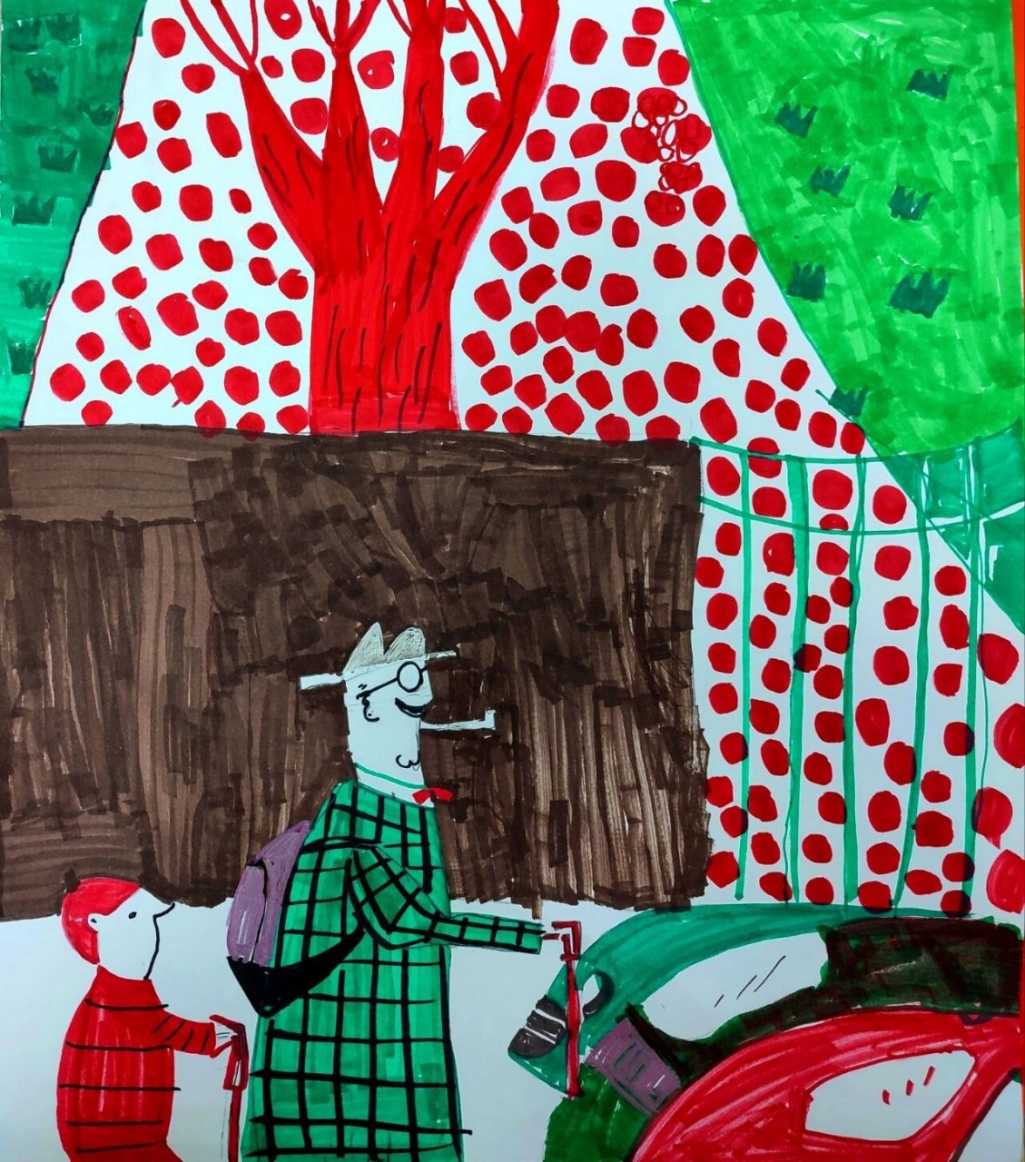 插画临摹——对比色之红绿对比练习