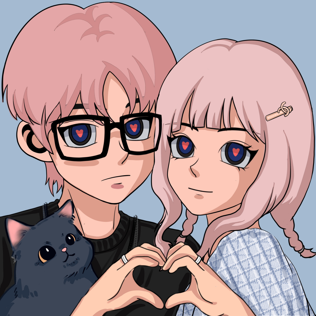 aokizy|旧漫风情头93 情侣合照～      画风参考