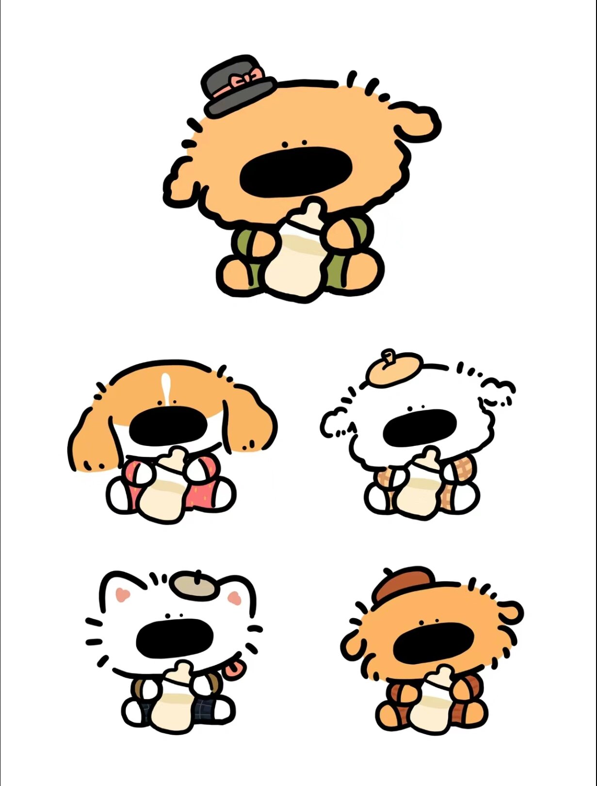 小狗贴纸素材