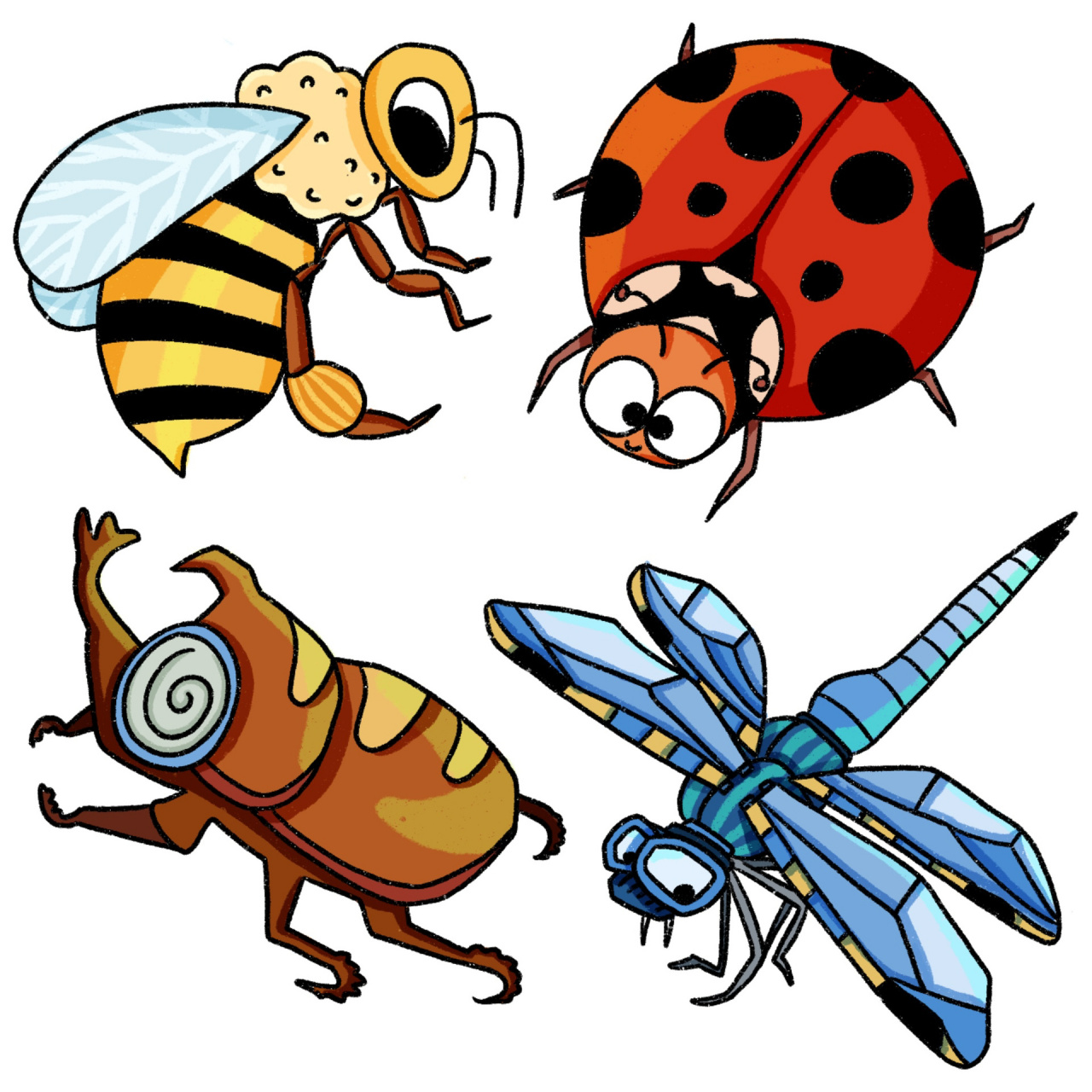 昆虫黄蜂简笔画彩色图片