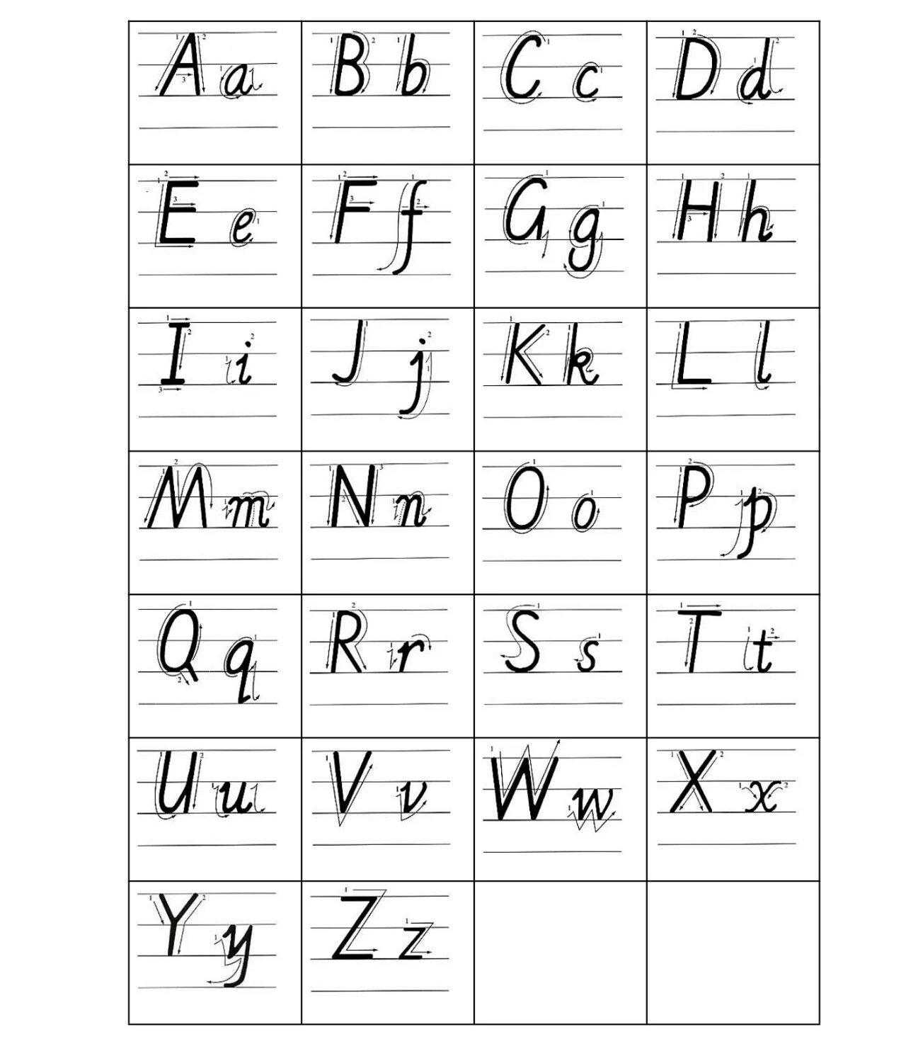 26个字母手写体