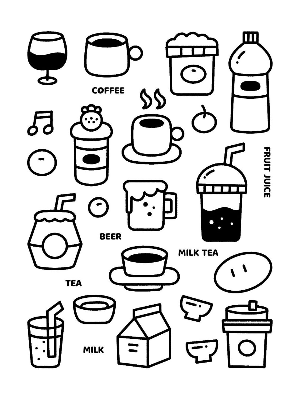 9简笔画|手帐素材|饮品主题04  100天画画打卡计划【9/100】 - 工具