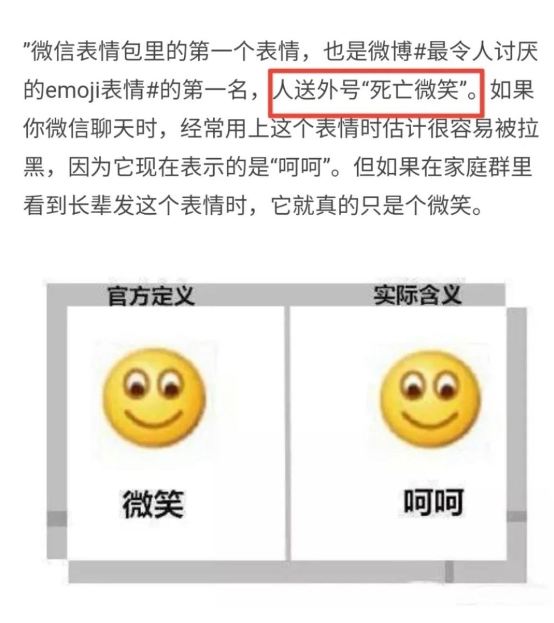 微信死亡微笑表情 这个表情是没有灵魂的 三分讥笑三分薄凉四分漫不经