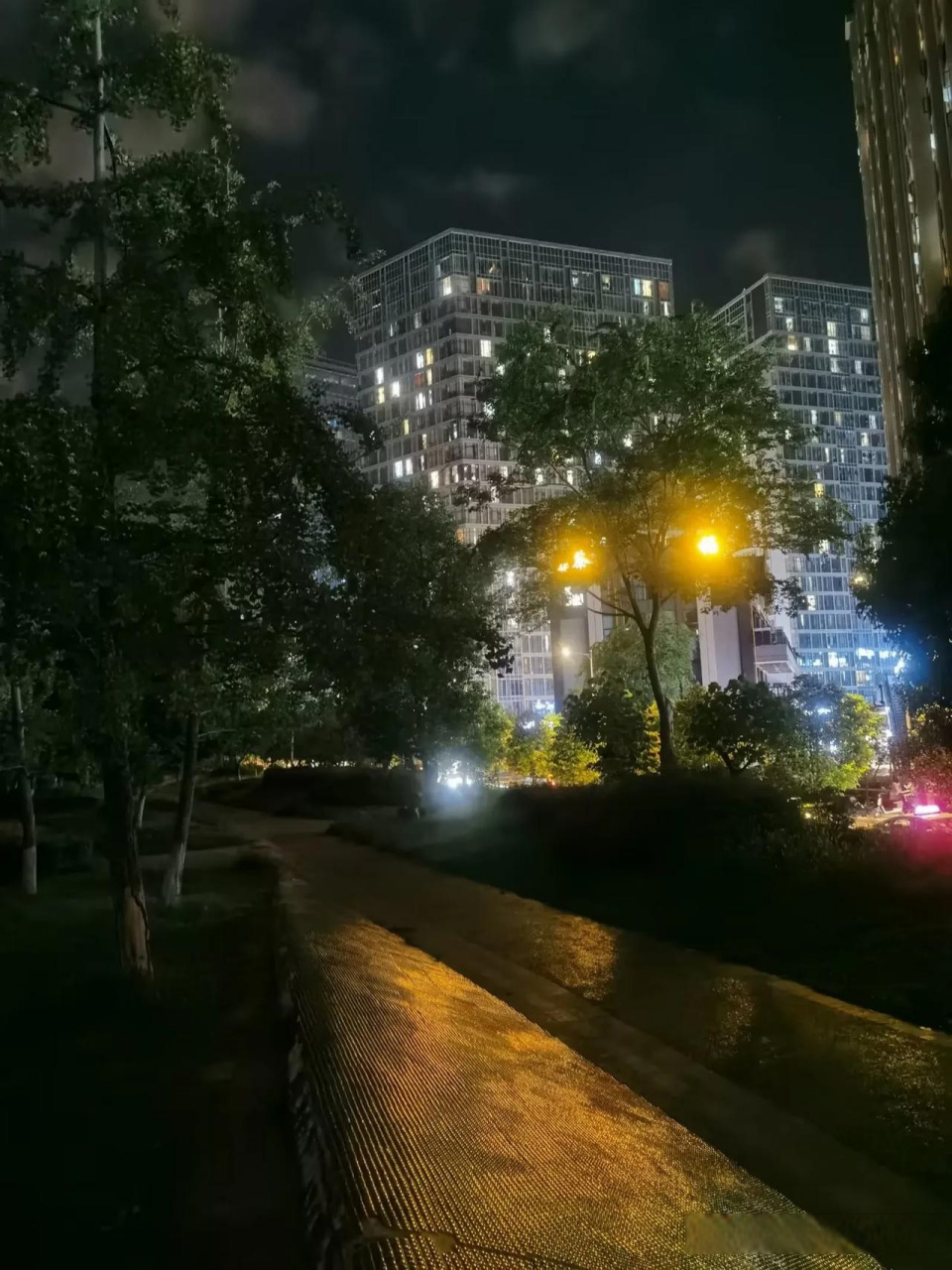 晚上十点多,坐在小区门口的小公园里纳凉.