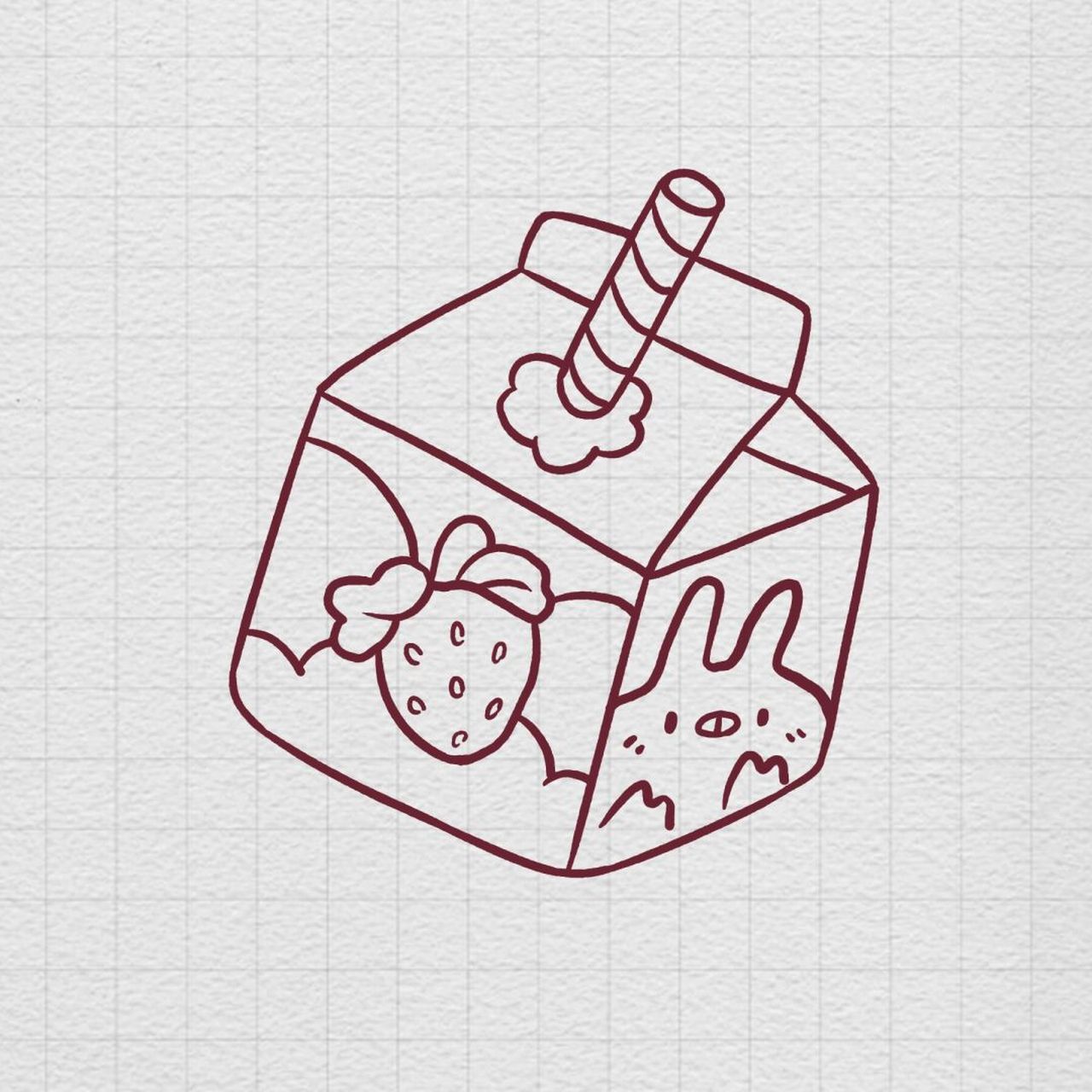 简笔画|草莓味儿牛奶 今日份超简单简笔画来喽,按照步骤去画不需要
