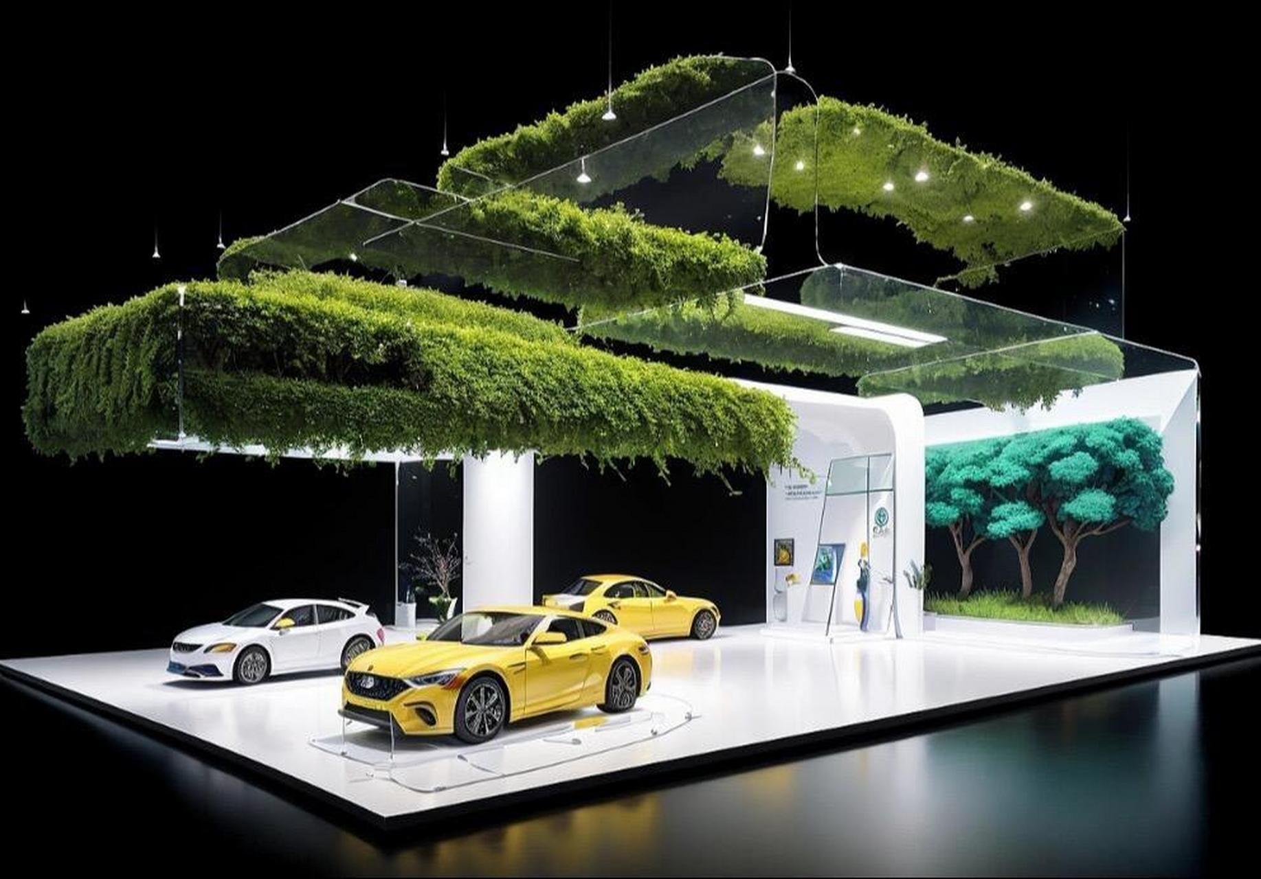 将汽车品牌的优雅,现代与自然的理念结合 采用通透的开放式布局 打破