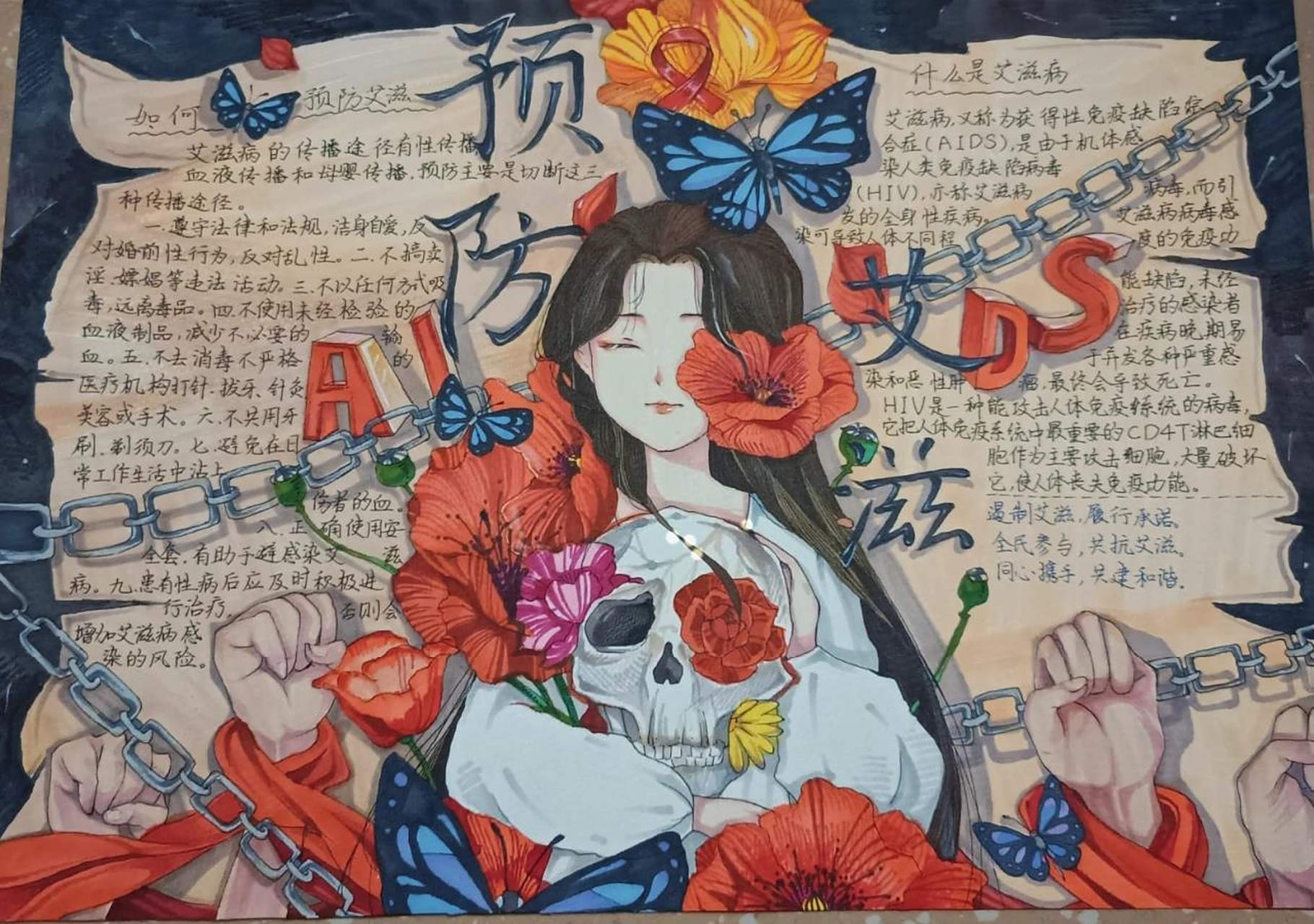 预防艾滋,你我同行 有关预防艾滋病的手抄报,仅供参考(71˙▽˙71