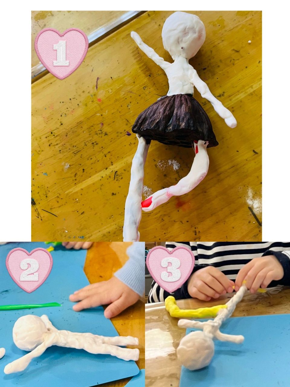 幼儿手工:超轻粘土运动小人(水上 田径)     图1:撑杆跳;跳远;铅球