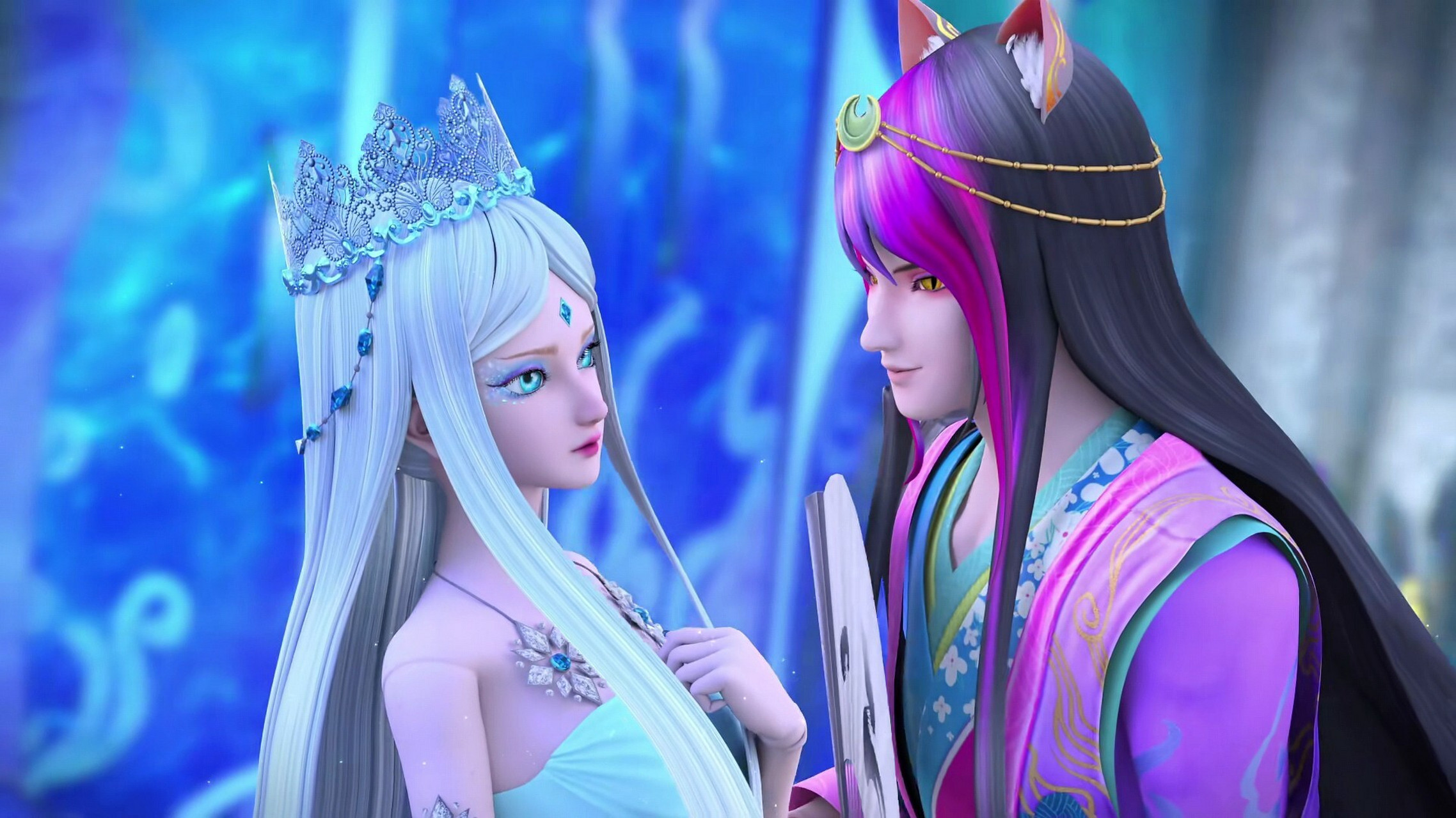 非常的喜欢冰公主啊,分享一组冰公主和颜爵的图