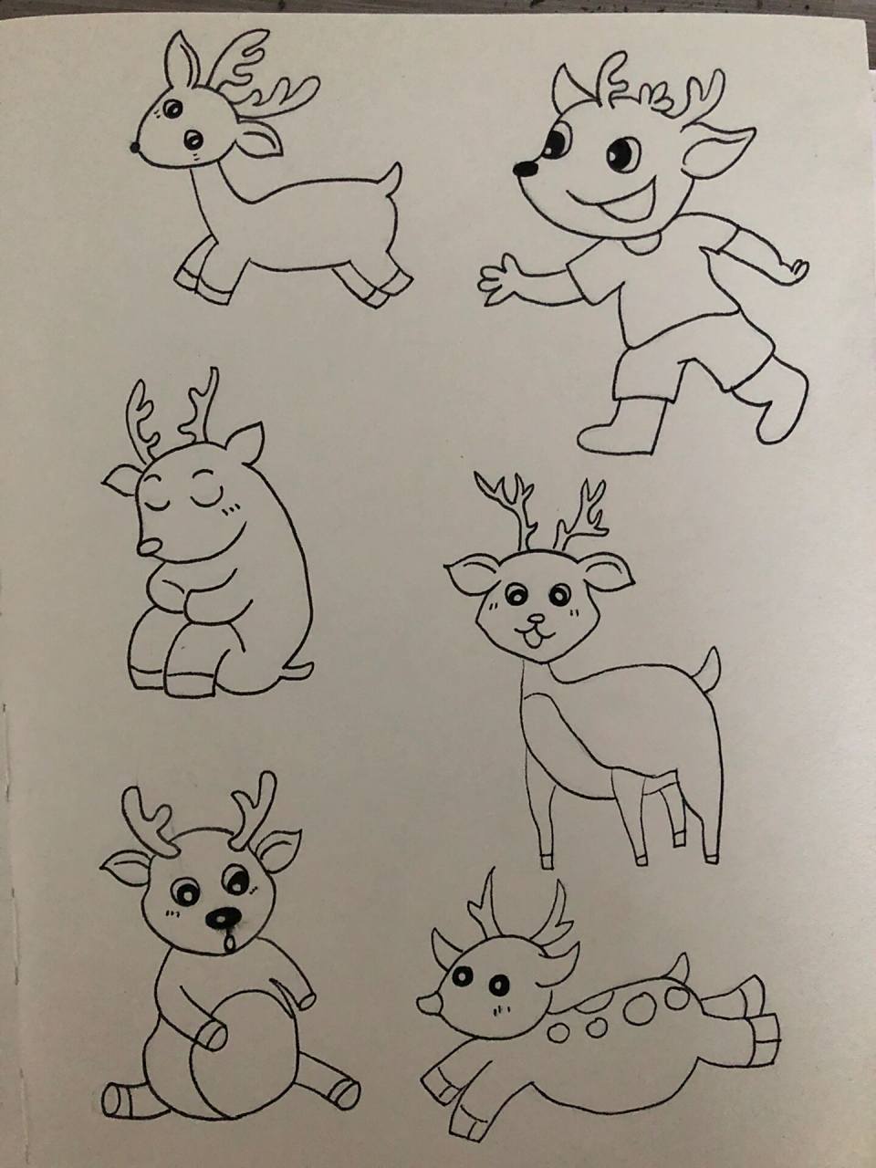 简笔画63/动物篇/小鹿 附过程图