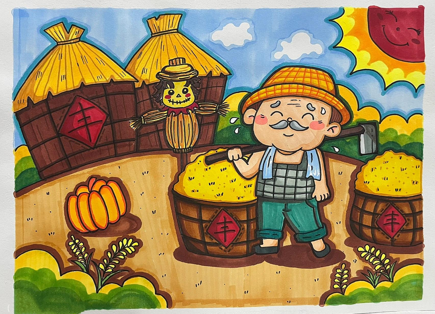 儿童农民画a4纸图片