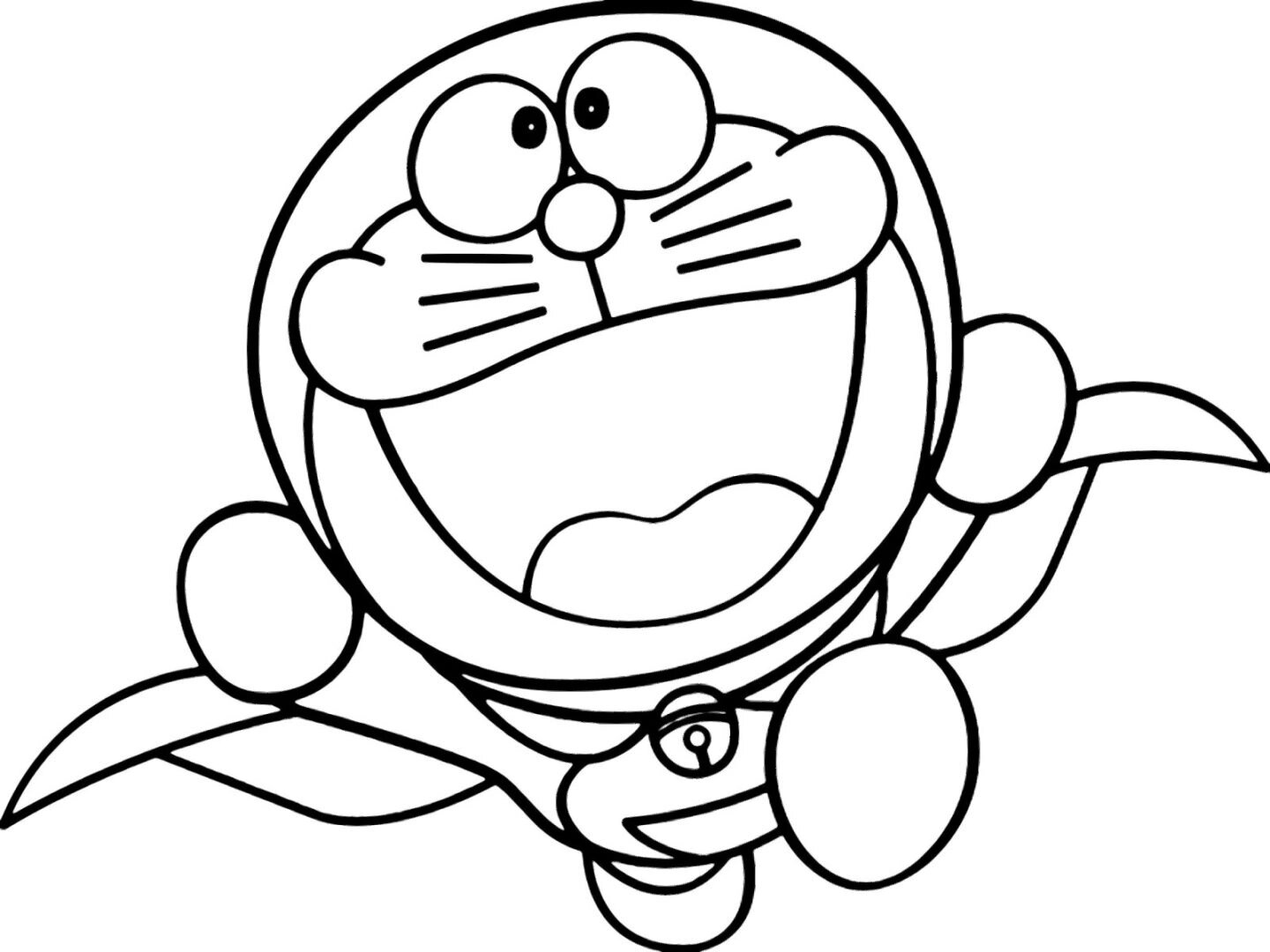 哆啦机器猫小叮当a梦涂色线稿可打印