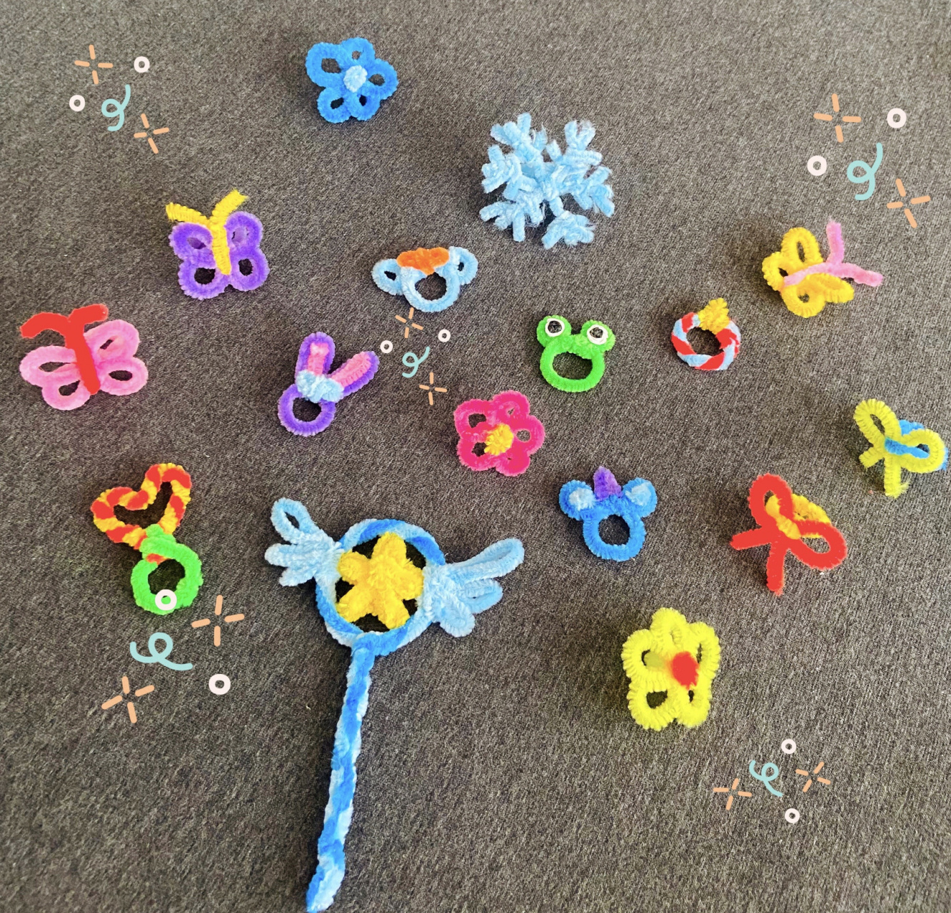 亲子手工,扭扭棒童趣戒指 彩色扭扭棒好像烟花喔92 土酷又软萌的