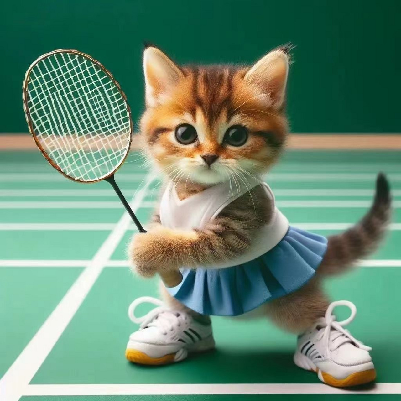 羽毛球##猫#  再来一组猫猫图9615 太可爱了… 图5…我咋想到了