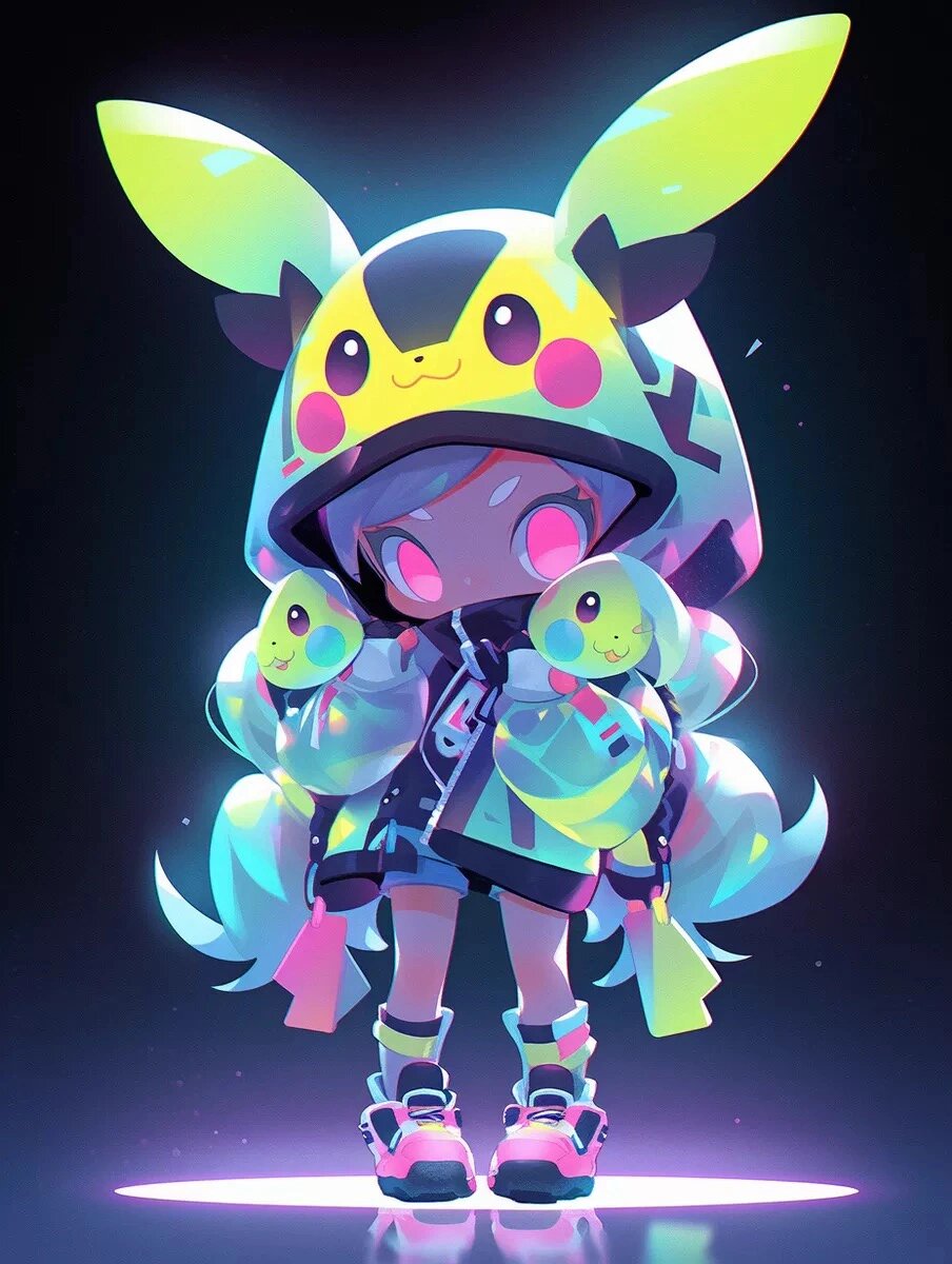 【midjourney ai 主题绘画】潮玩皮卡丘拟人化