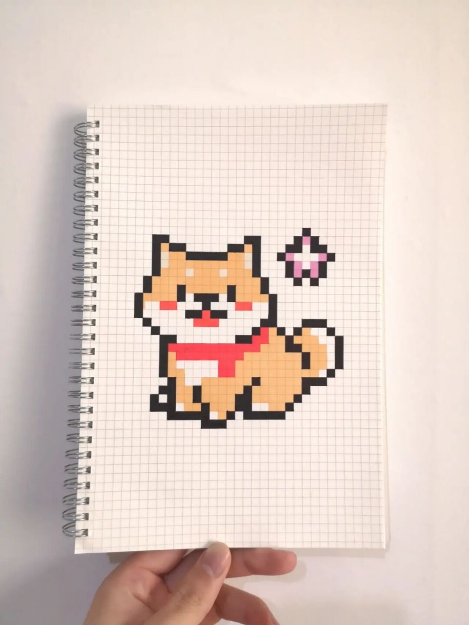 像素画:94小柴犬98 春天,画一只小八嘎吧 图纸: #柴犬# #拼豆