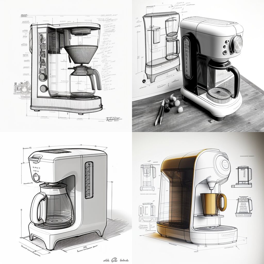 咖啡机案例手绘参考