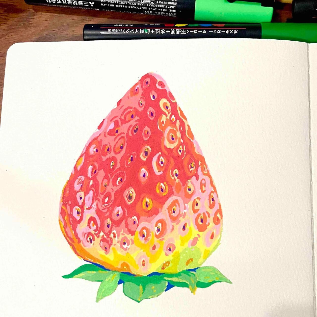 丙烯马克笔 · 草莓91| 附步骤图78 感谢02@鸽是你大哥02分享