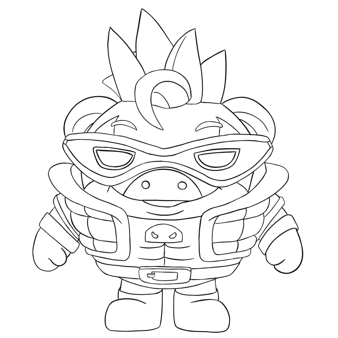 蛋仔派对联动猪猪侠:超人强(简笔画)