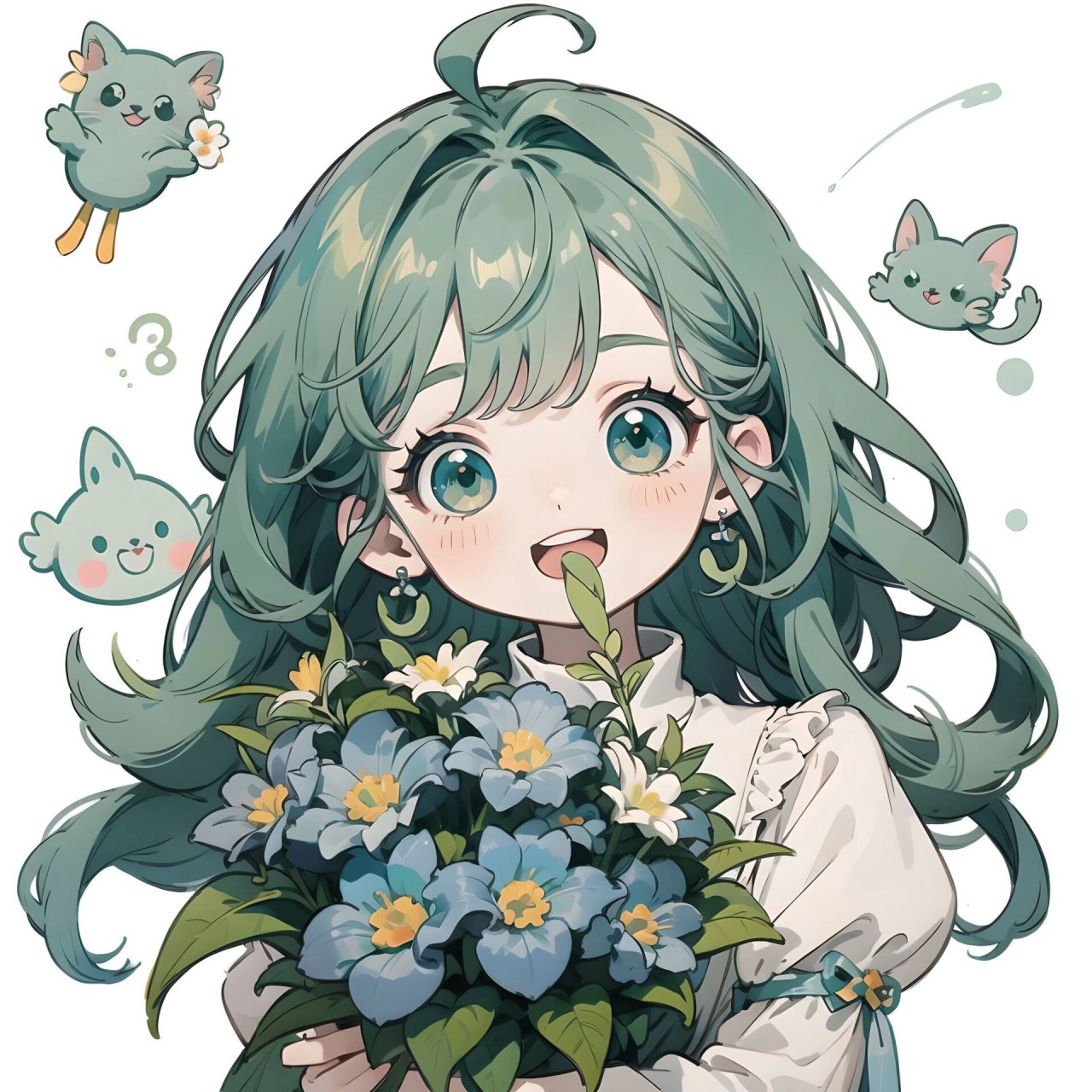 可爱女生头像抱花系列之风信子