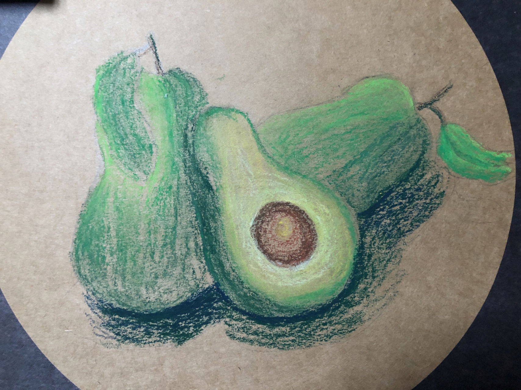 油画棒写生 牛油果