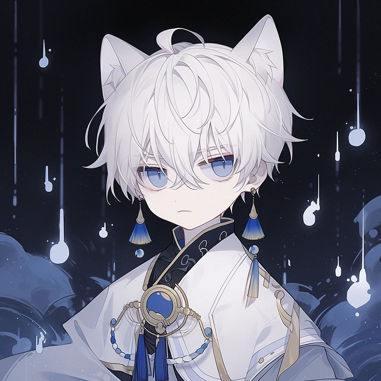 猫妖 蓝色系动漫男头|男生头像|男头