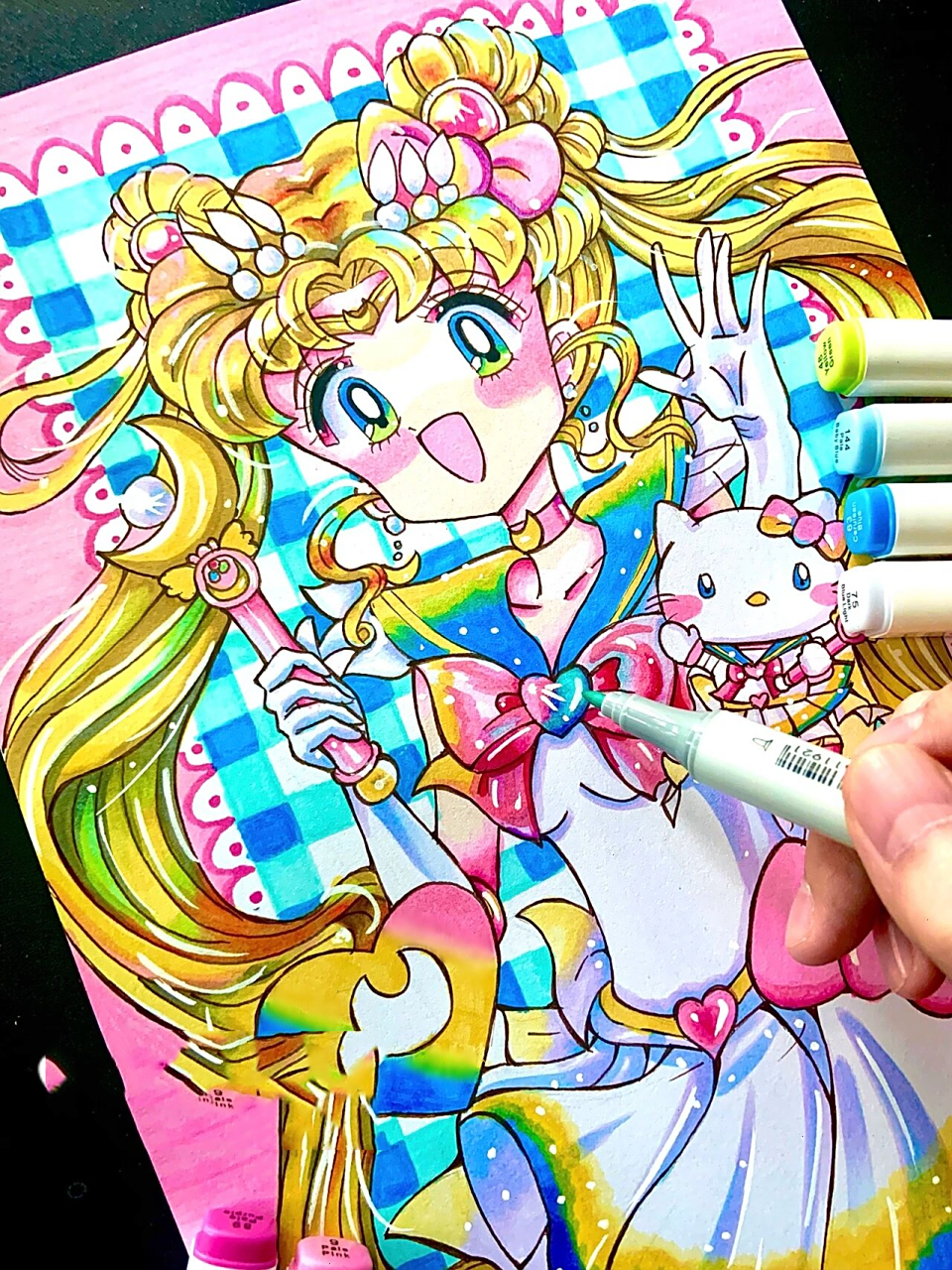 【马克笔手绘】美少女战士——水兵月~      今日来画张水兵月,颜色