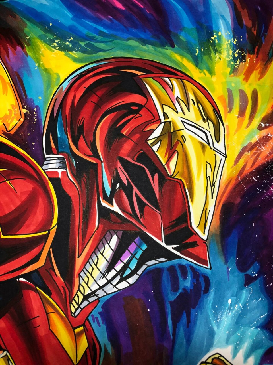 漫威钢铁侠手绘作品展示 尺寸:29.5×39.5 可约画可定制