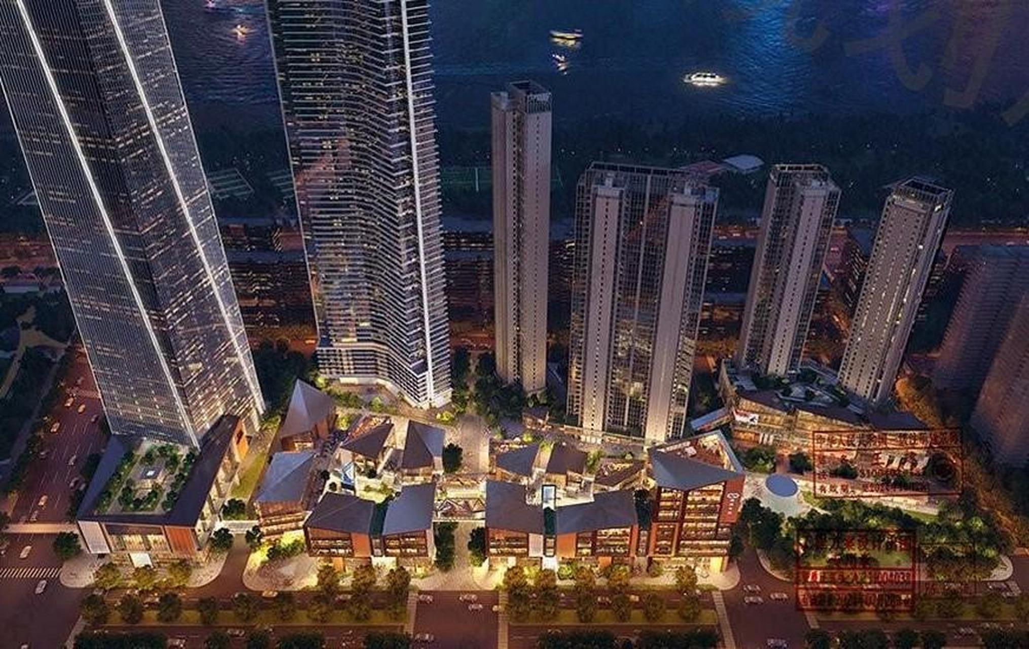 二七滨江正在建设中的武汉国华金融中心,388米&269米.