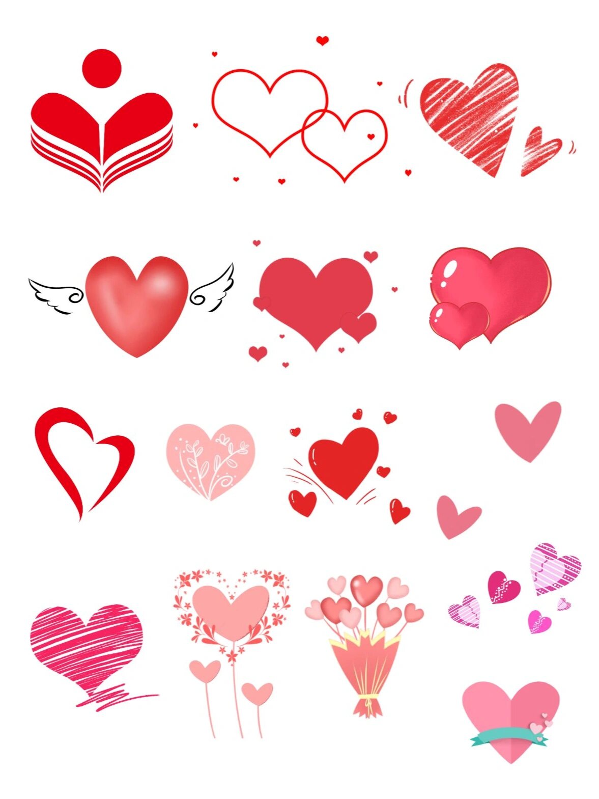 素材分享 | 30 款 爱心,比心免抠素材合集