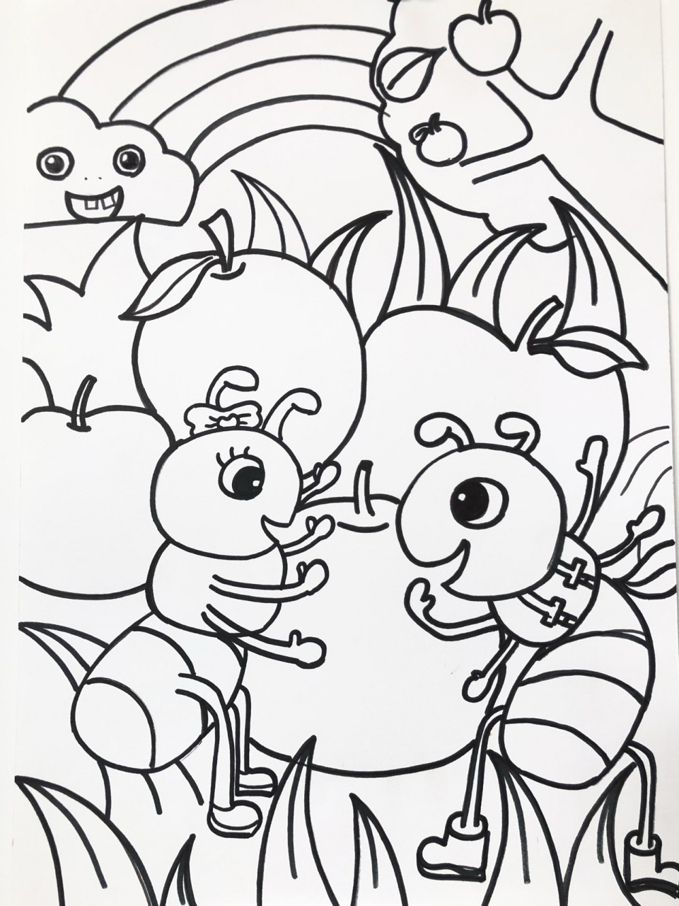 儿童画 简笔画 蚂蚁 临摹练习 画画打卡 一年级美术勤劳的小蚂蚁