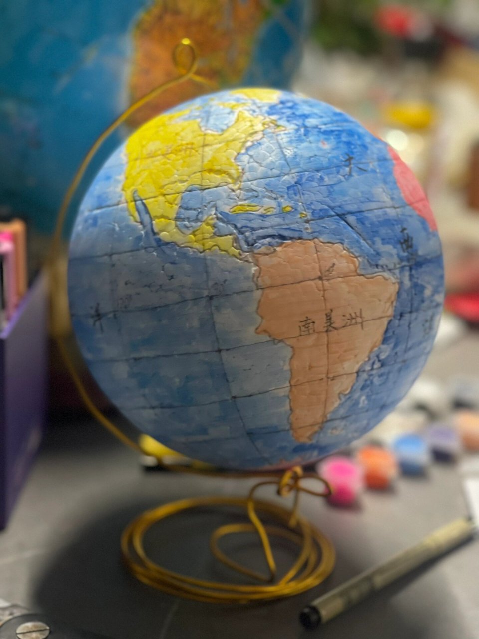 自制地球仪 几个快速的要点 99纬线拿圆规画最快 99经线拿牙签插