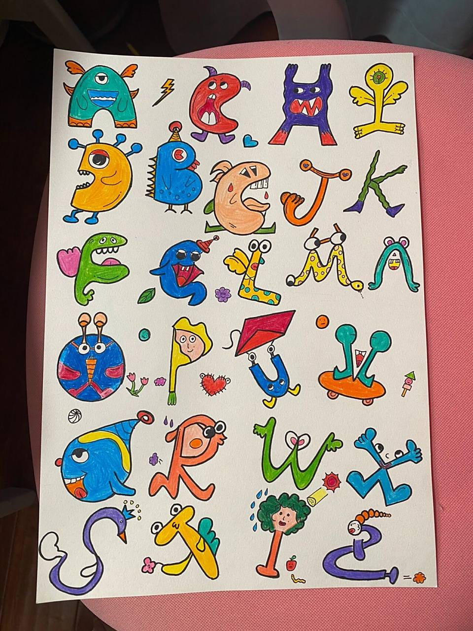 三年级英语「创意字母画」