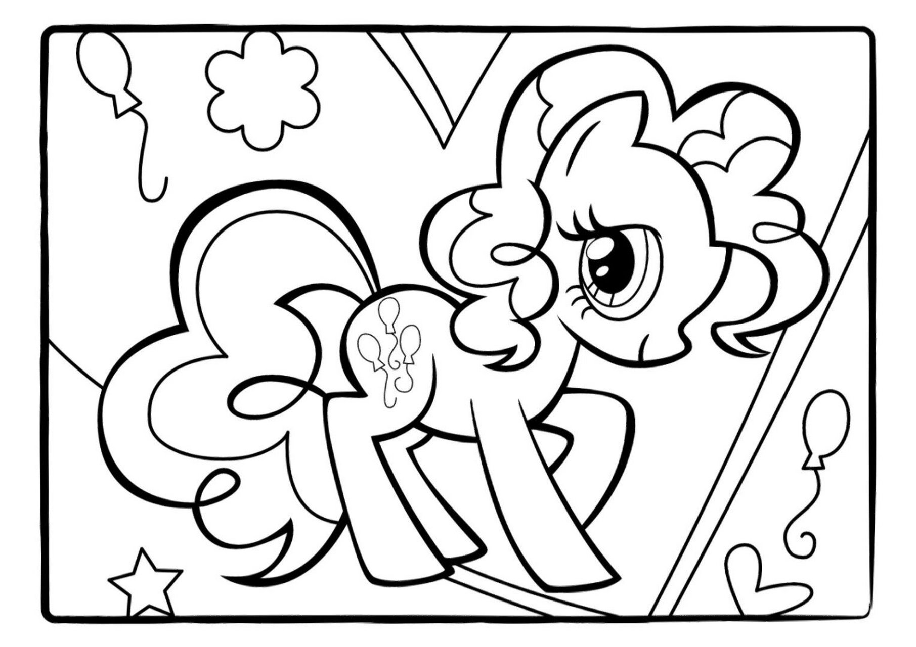 小马宝莉涂色线稿可打印