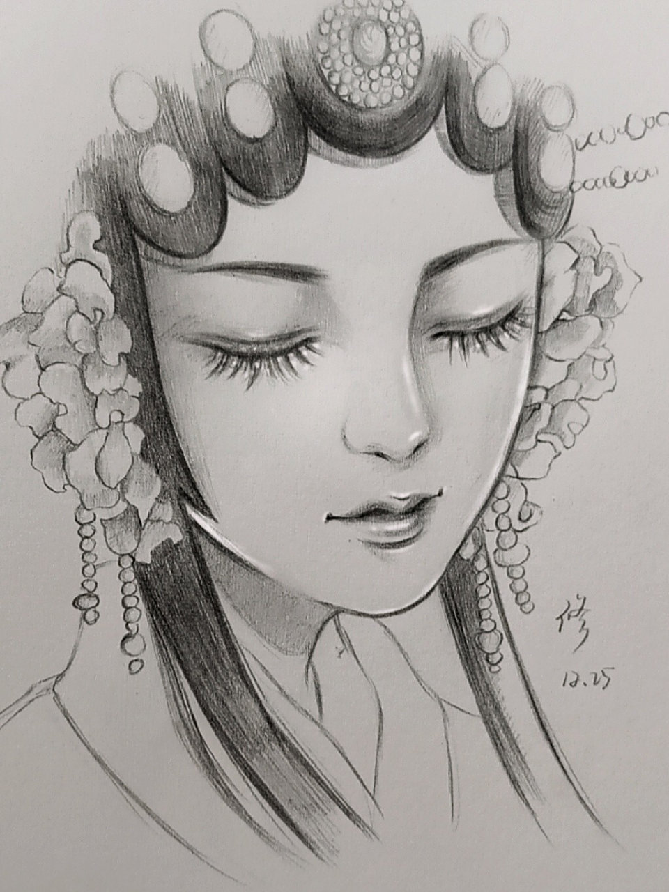 94戏子/铅笔手绘步骤 #临摹hutachan #铅笔 你艳抹浓妆,粉墨登场.