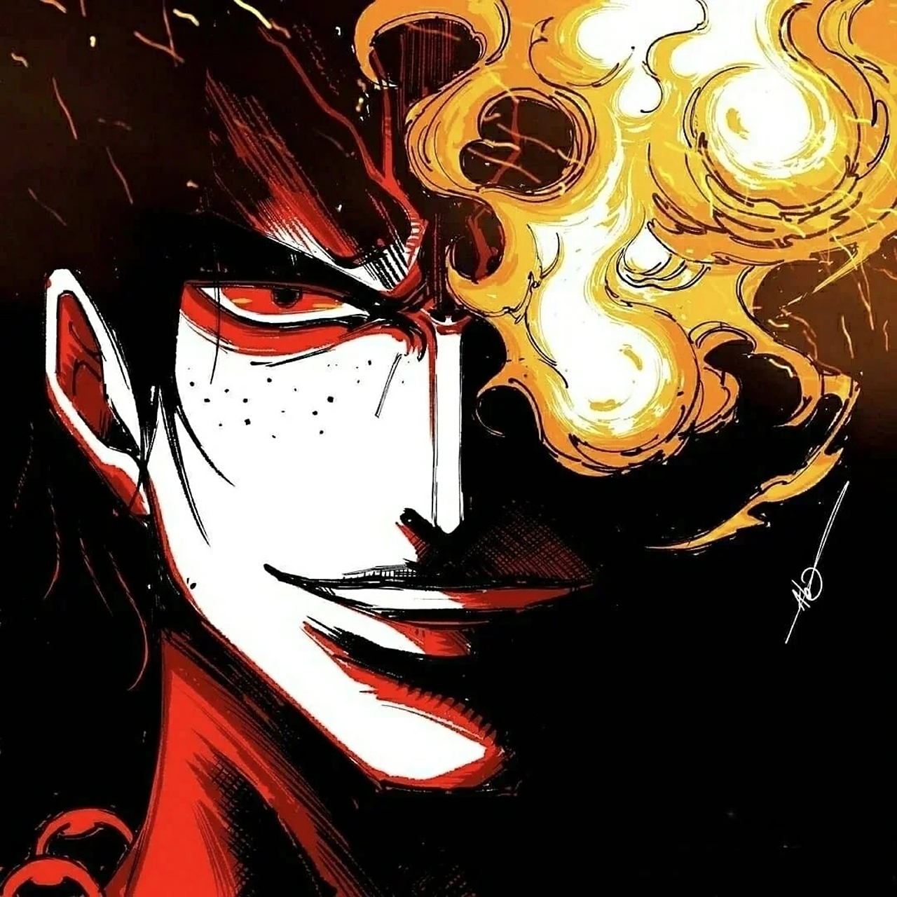 海贼王暗黑系头像(十)火拳艾斯