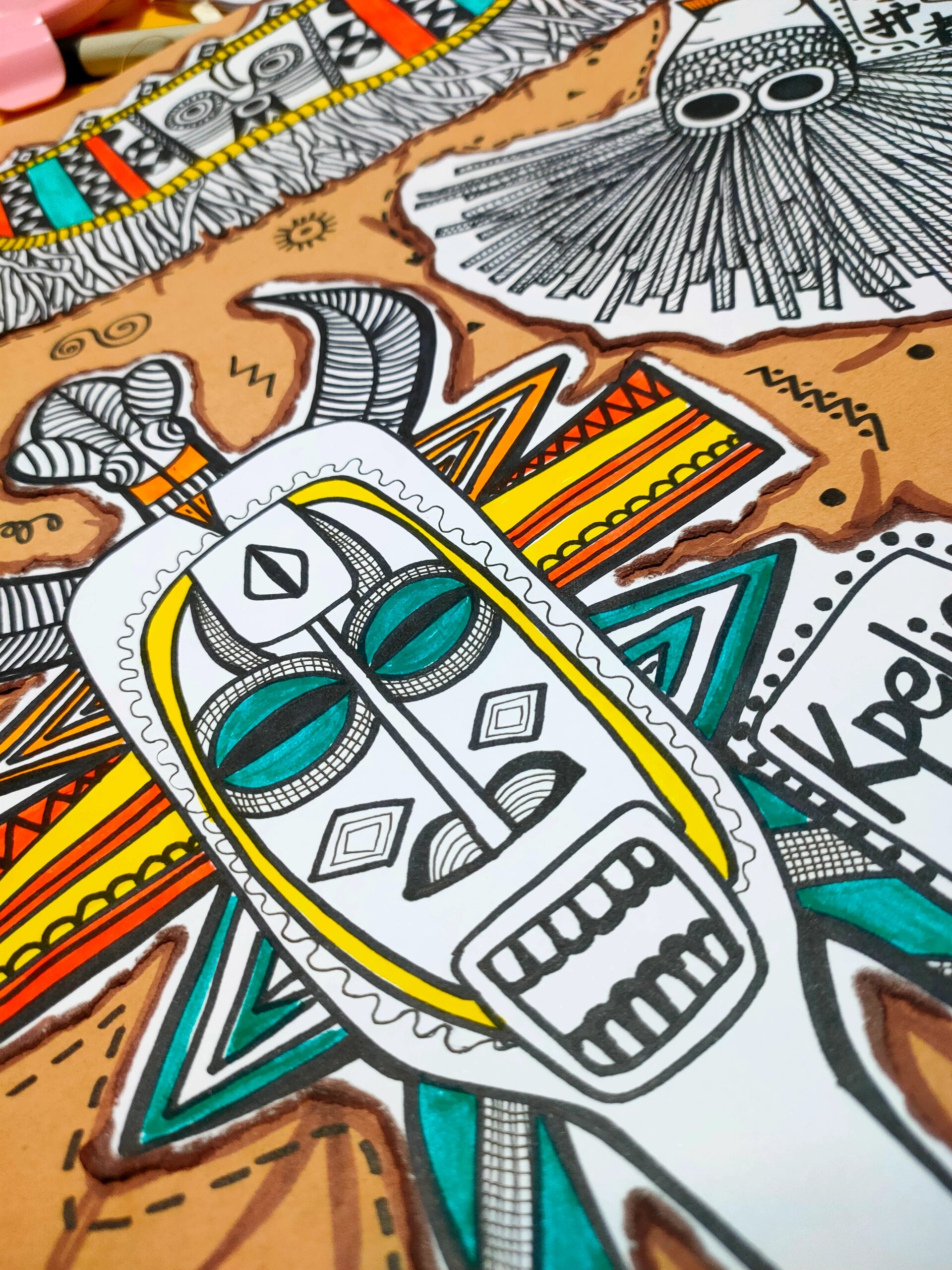 创意美术〖非洲面具〗 素材灵感来源于