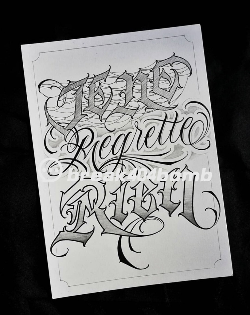 花体字手稿 丨纹身手稿 奇卡诺文字花体字 #花体字#奇卡诺纹身手稿