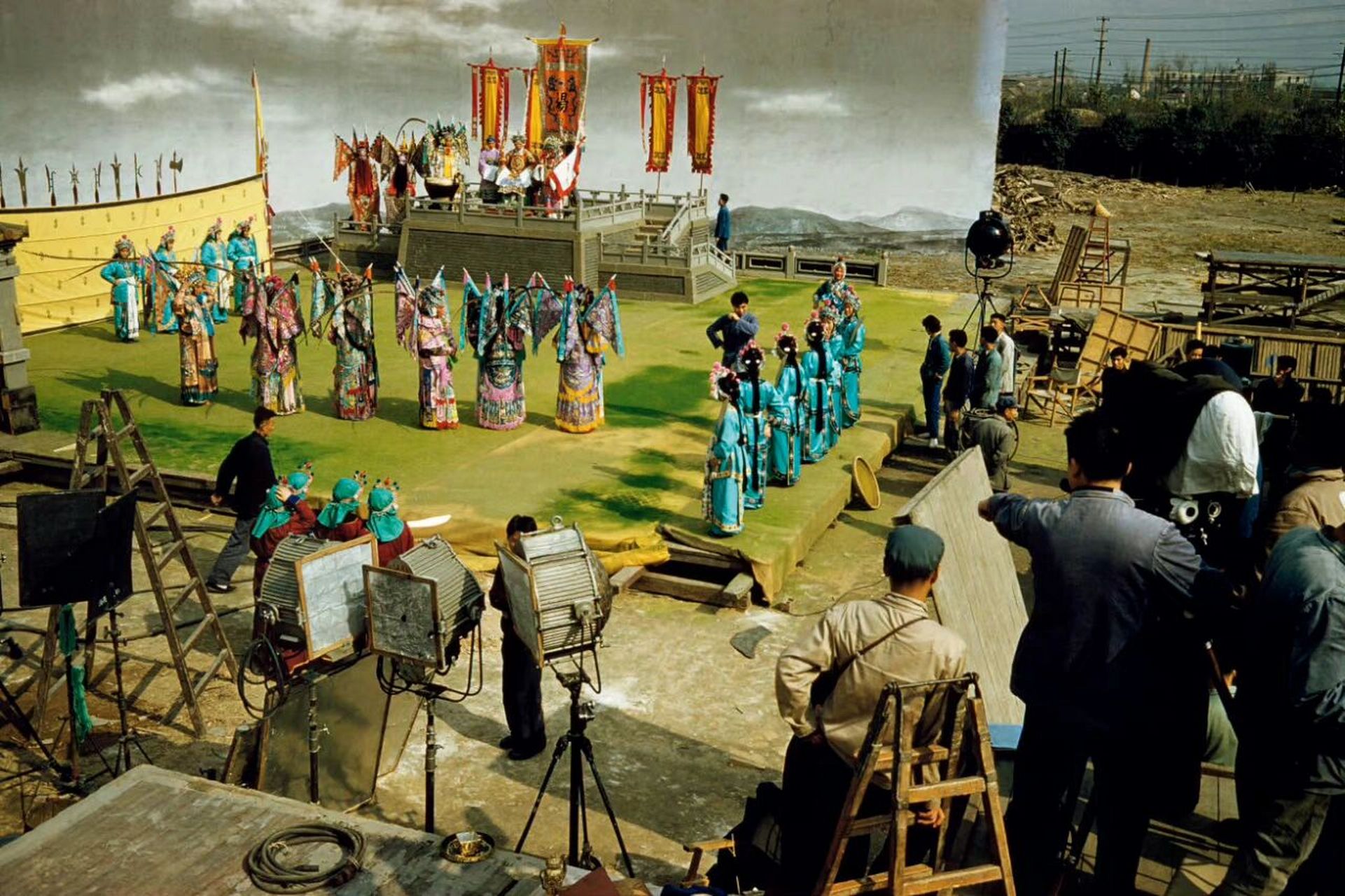 《杨门女将》拍摄现场 1959年,上海电影制片厂,电影《杨门女将》拍摄