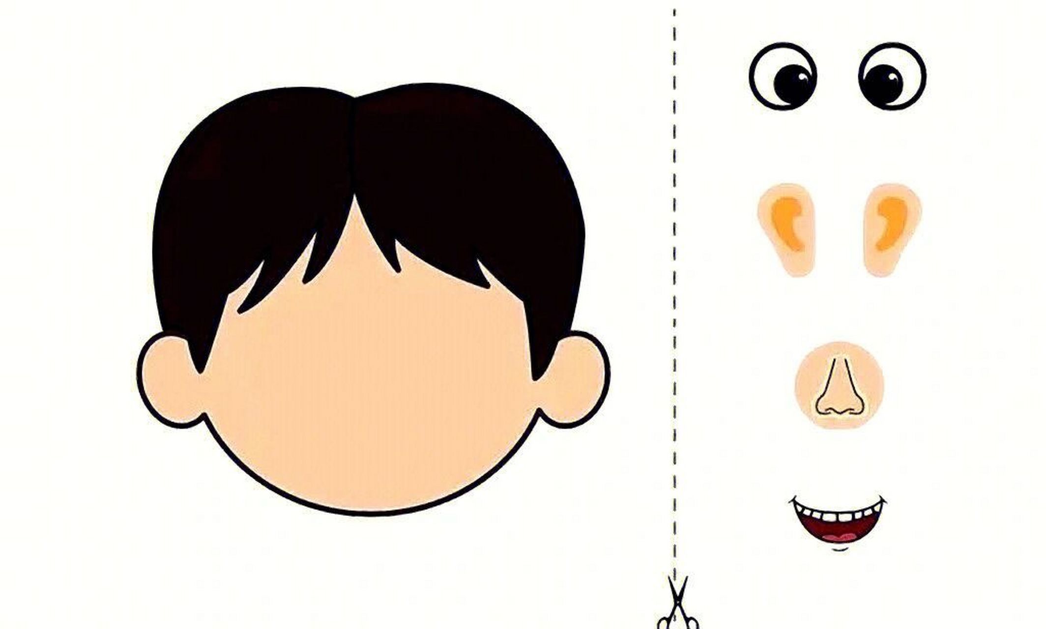 亲子早教|认识五官贴五官互动游戏打印素材 幼儿园益智区,亲子早教