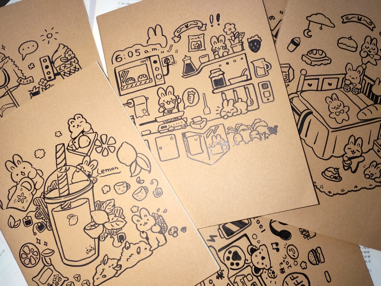 手绘封面牛皮笔记本