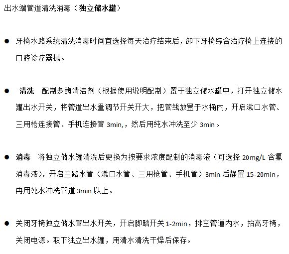口腔科牙椅水路系统消毒清洗流程