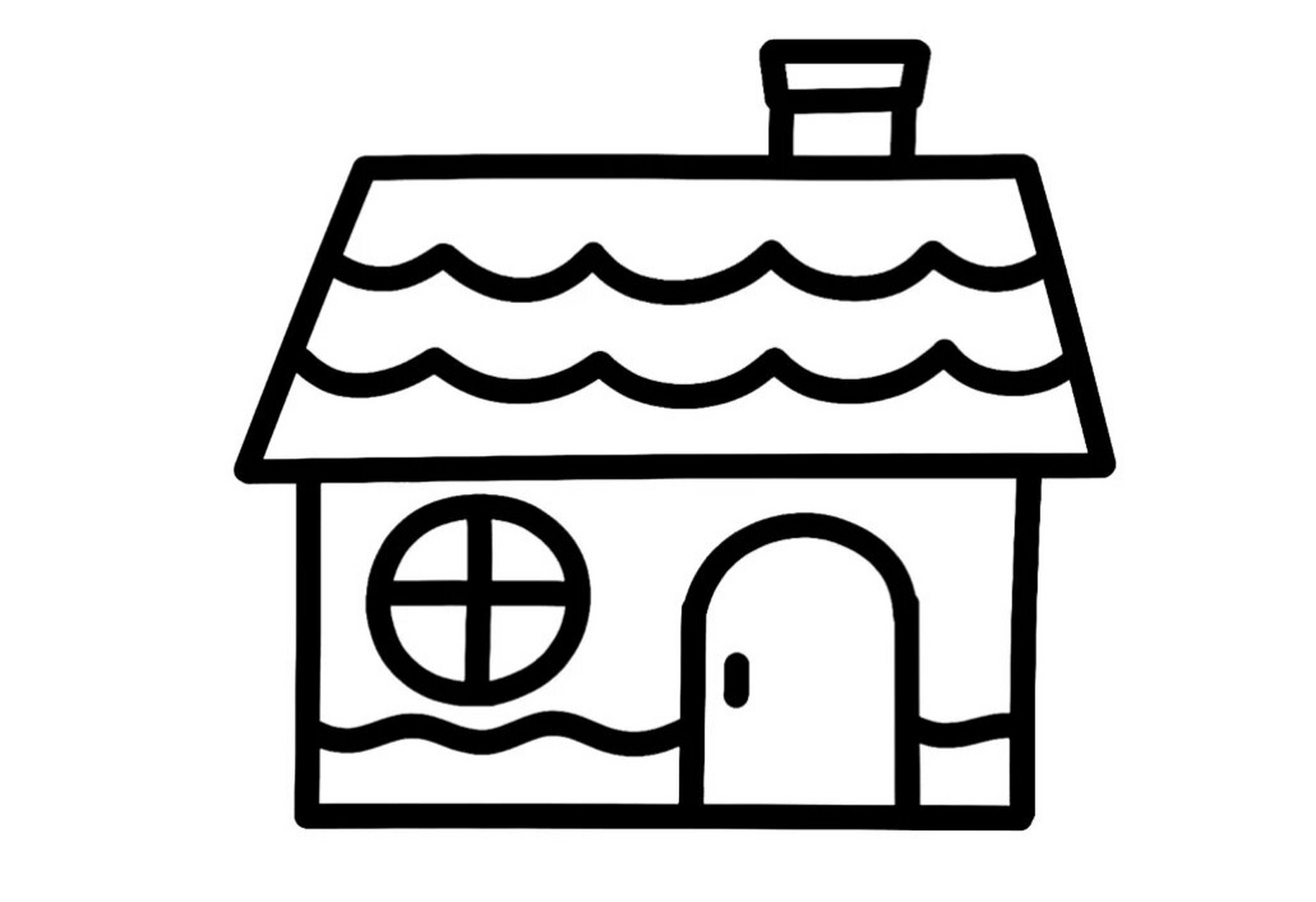 永久用的上的涂色房子 小班房子涂色