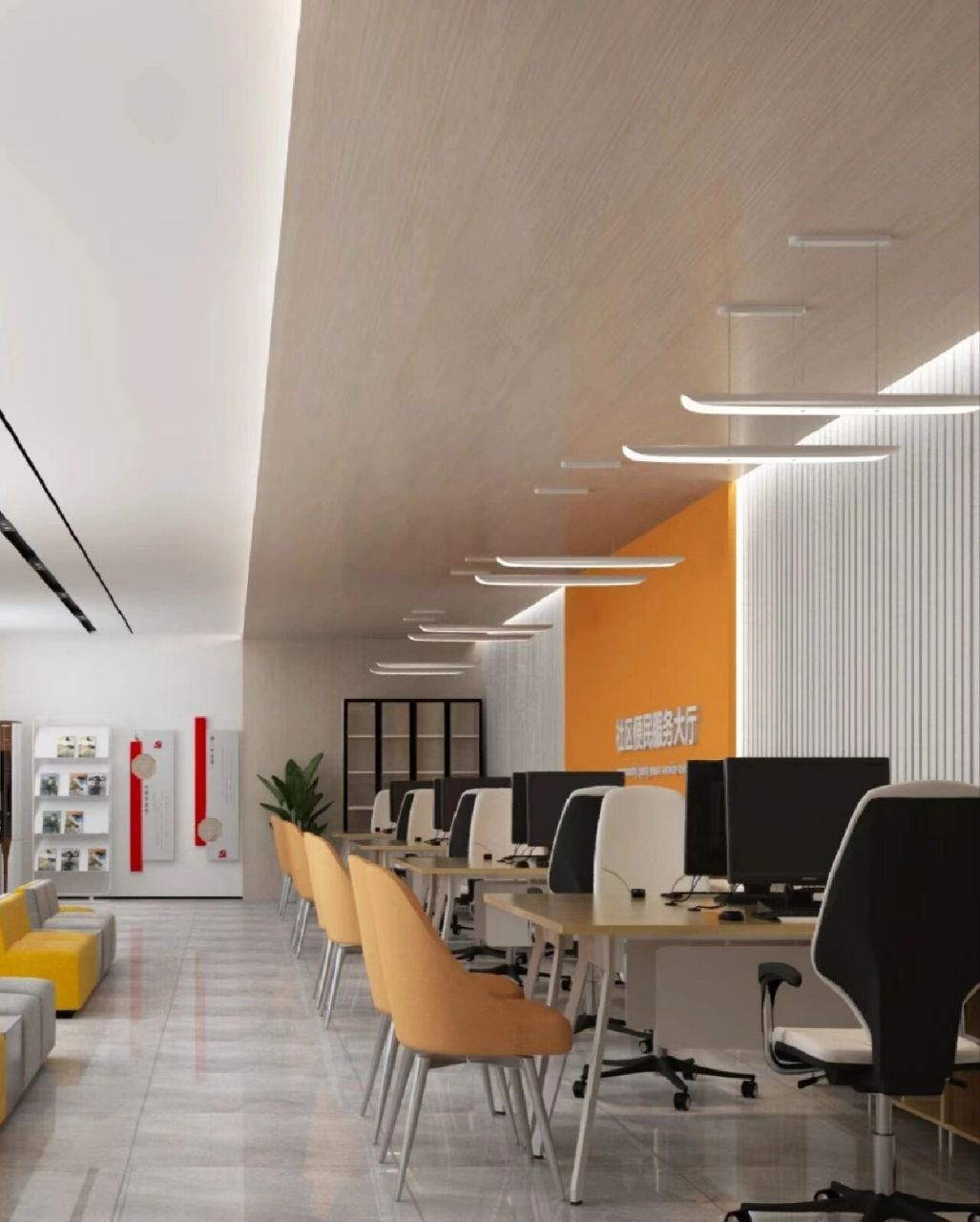 镇上的党群装修也可以这样设计 年轻化亲民化时尚化的党群服务中心