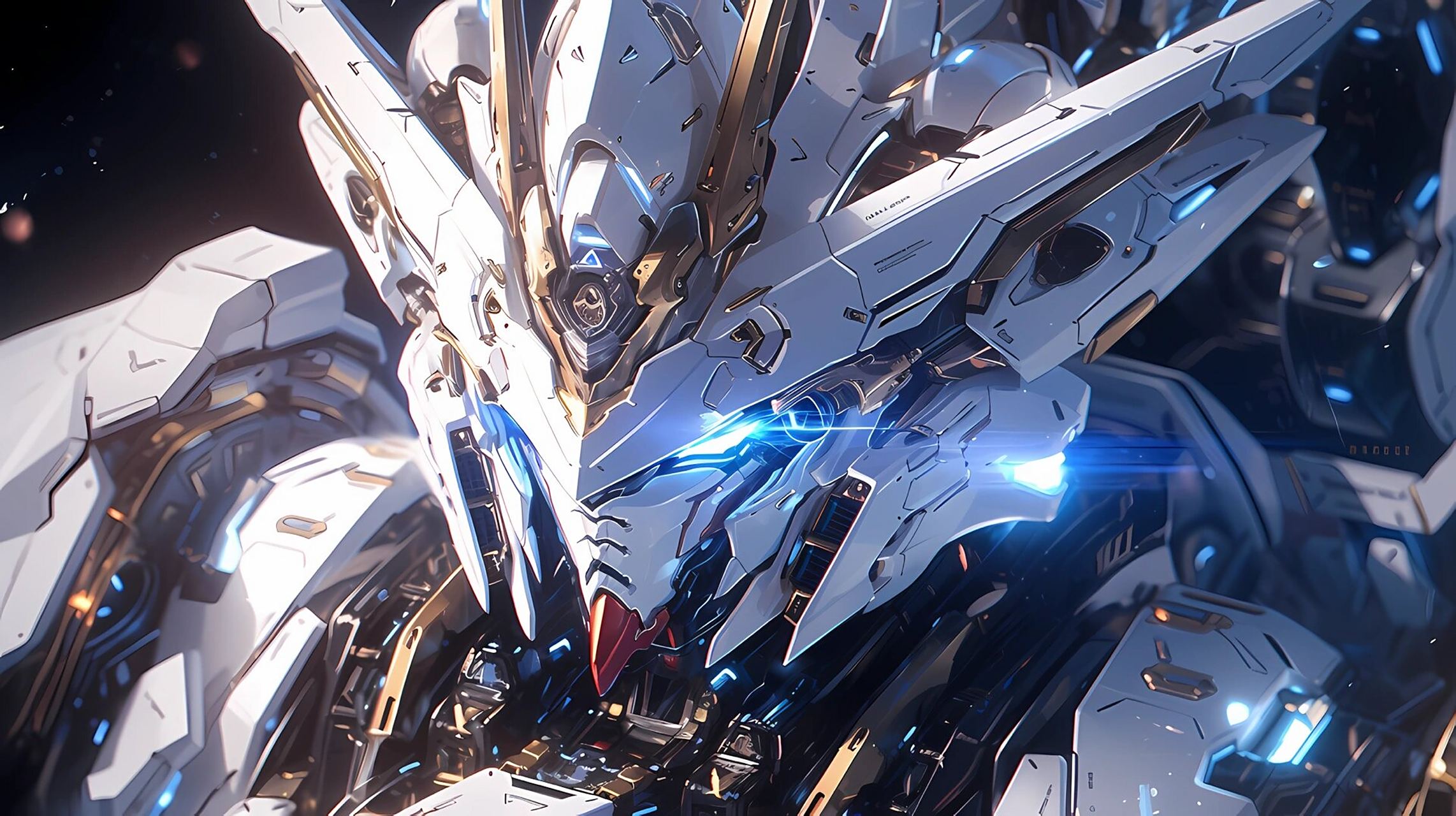 16:9电脑壁纸 gundam高清 4k ai绘画第七天:纯白高达特写