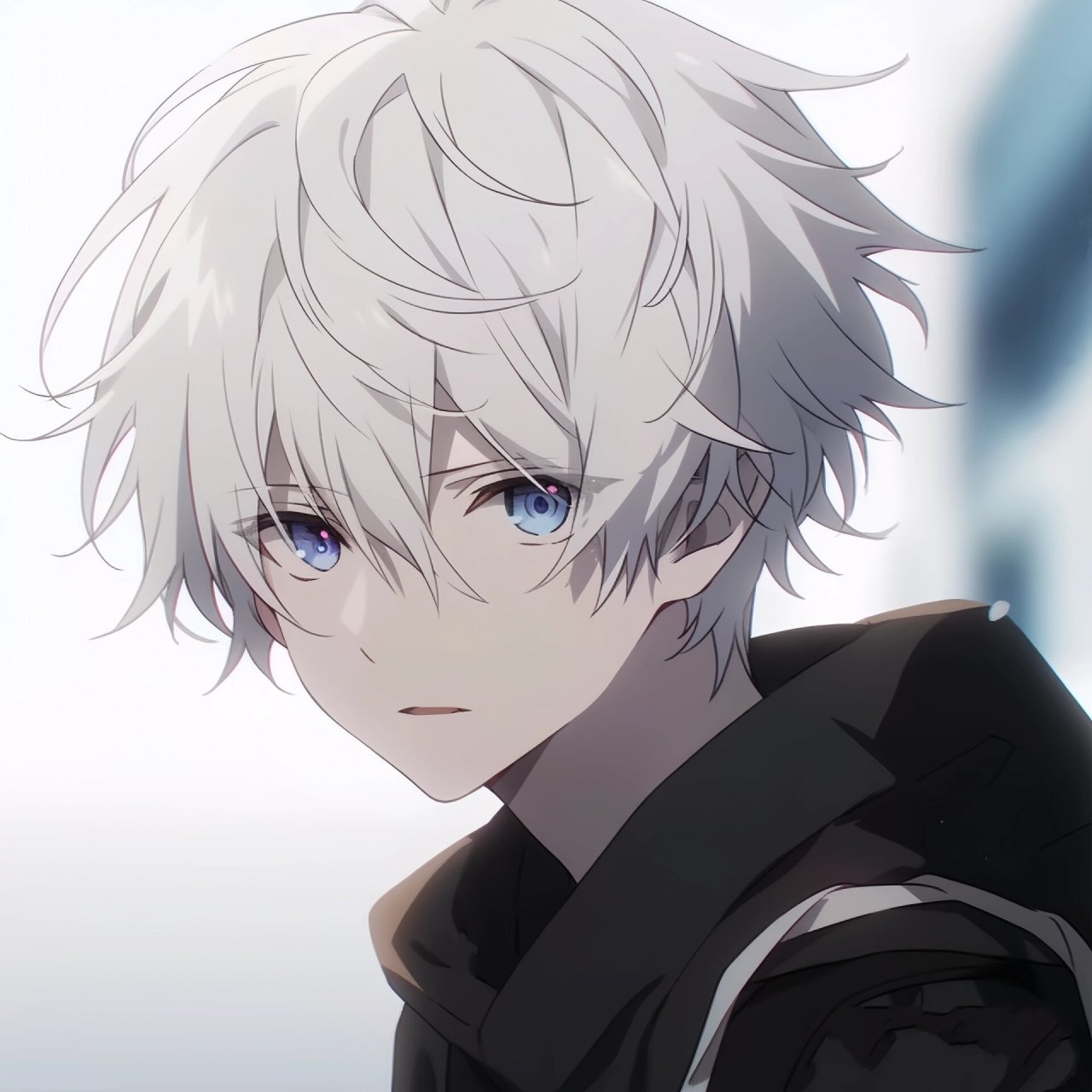 动漫头像|白发蓝瞳男孩