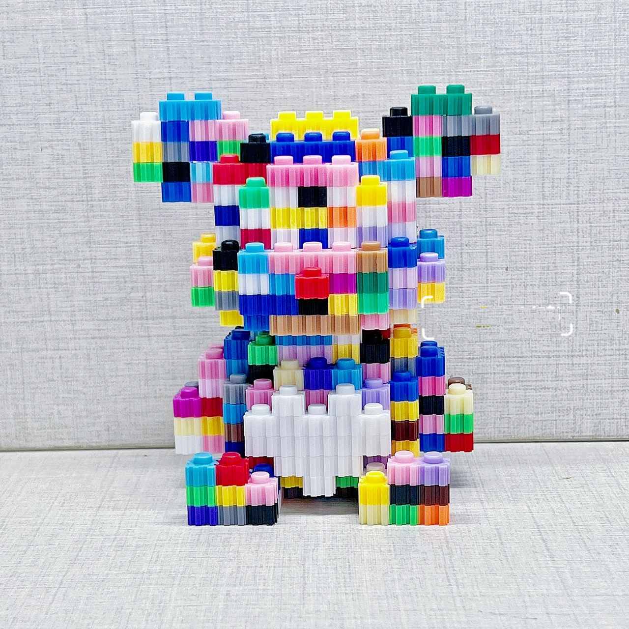 diy坐姿小熊微颗粒积木77图纸教程分享 08剩余的边角料不要扔