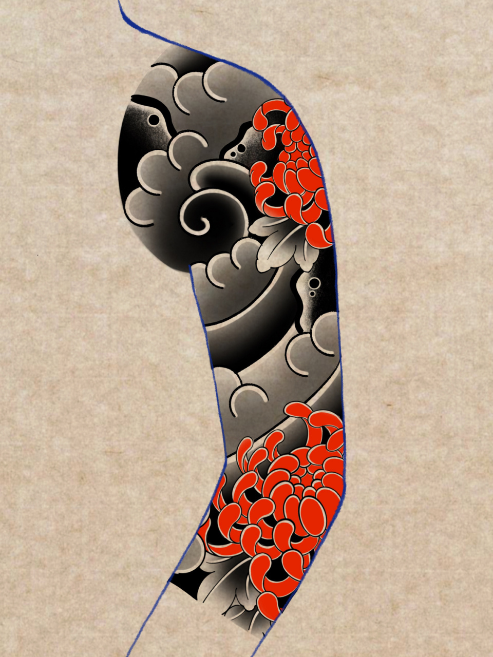 日式老传统纹身|纹身手稿 又画了几张日式手稿,给你们康康上身效果