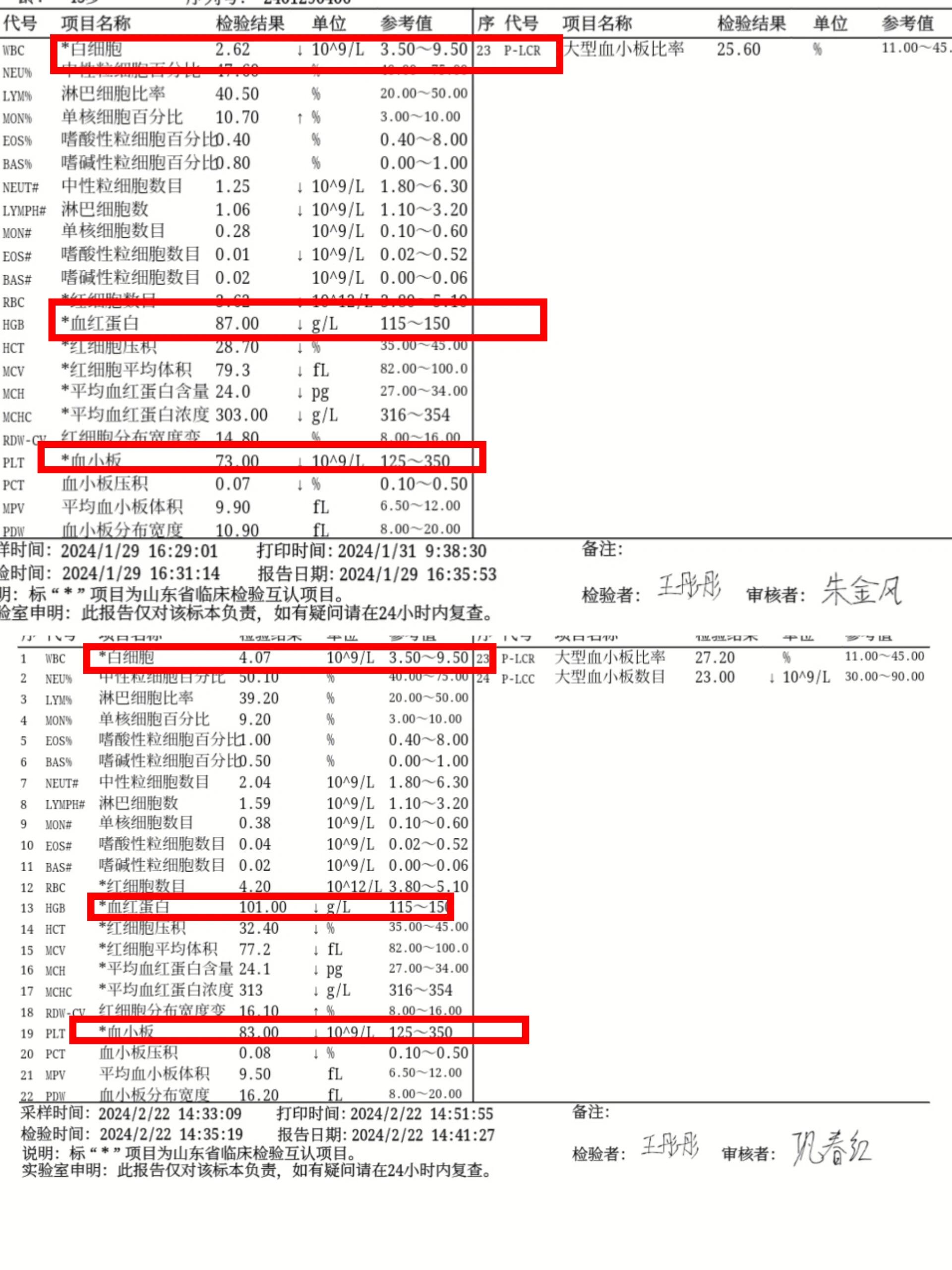 大血小板数目图片