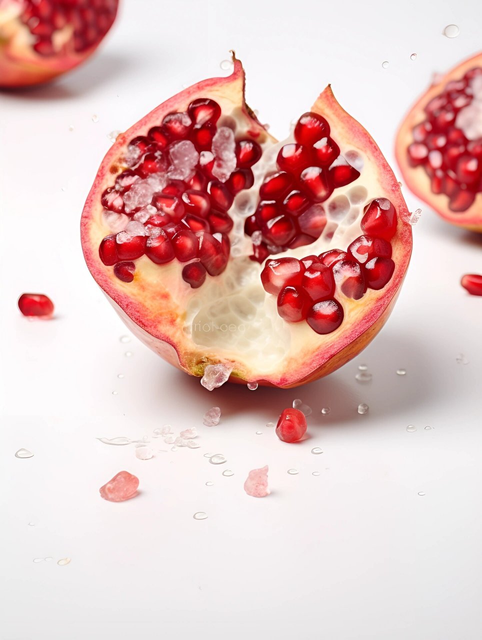 素材白底图石榴掰开的石榴